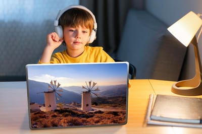 Laptop sticker - 13.3 inch - Windmolen - Kreta - Griekenland - 31x22,5cm - Laptopstickers - Laptop skin - Cover
