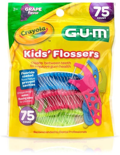 GUM - Crayola - Kids Flossers - Flosdraad - Floss Picks - Kinderen - Druifsmaak - 45 stuks