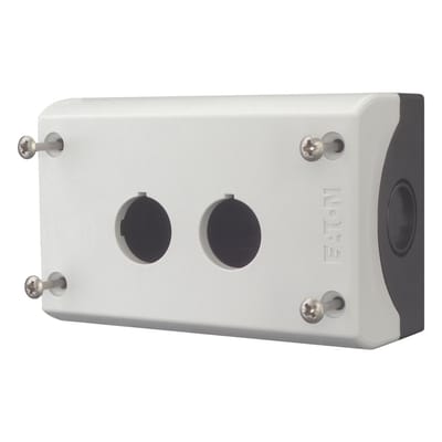 Eaton M22-I2 216537 Surface mounted housing 2 inbouwplaatsen, Voor bodembevestiging (Ø x h) 22 mm x 80 mm NOT-HALT Antraciet 1 stuk(s) Piece