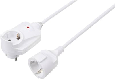Sygonix SY-6248190 Stroom Verlengkabel 16 A Wit 1.50 m H05VV-F 3G 1,5 mm²