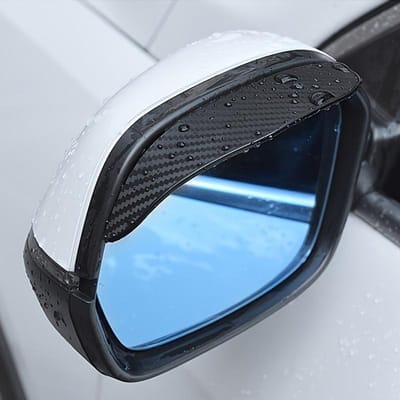 [Pare-soleil étanche pour rétroviseur latéral] 2 pièces Pare-soleil étanche pour rétroviseur latéral | PVC Fibre de carbone Universel Housse de pluie pour rétroviseur, Ensemble de 2 noir
