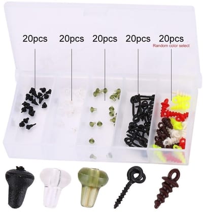 Dailygoods- Campingtent - 100 Stuks Haakstoppers - Zwarte/Witte/Groene Stoppers - Zwarte/Meerkleurige Schroeven - Kunststof/Metaal - Lichtgewicht