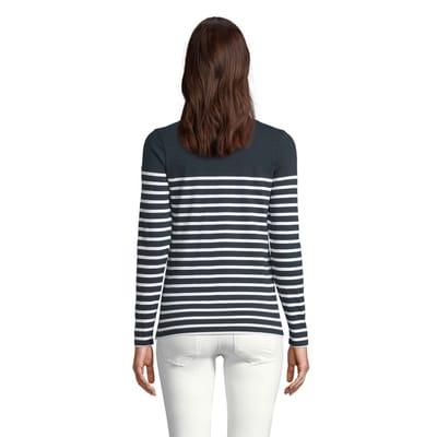 SOLS Dames/Dames Matelot Gestreept T-shirt Met Lange Mouwen (Franse marine)