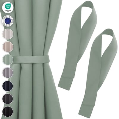 Blumtal Gordijnhouders - Gordijnkoorden - Set van 2 - Summer Green - Mintgroen