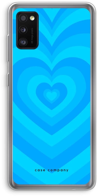Case Company® - Hoesje geschikt voor Samsung Galaxy A41 hoesje - Hart Blauw - Soft Cover Telefoonhoesje - Bescherming aan alle Kanten en Schermrand
