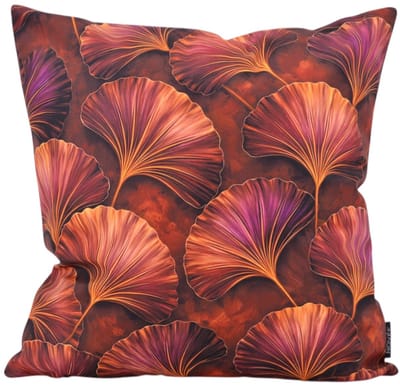Ginkgo Burgundy Kussenhoes | 45 x 45 cm | Katoen/Polyester