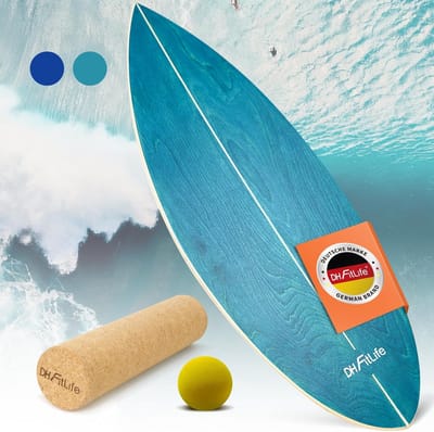 DH FitLife Houten Balance Board met Rocker Vorm – Balansbord voor Kinderen & Volwassenen – Indoor Fitness & Core Training, Groen