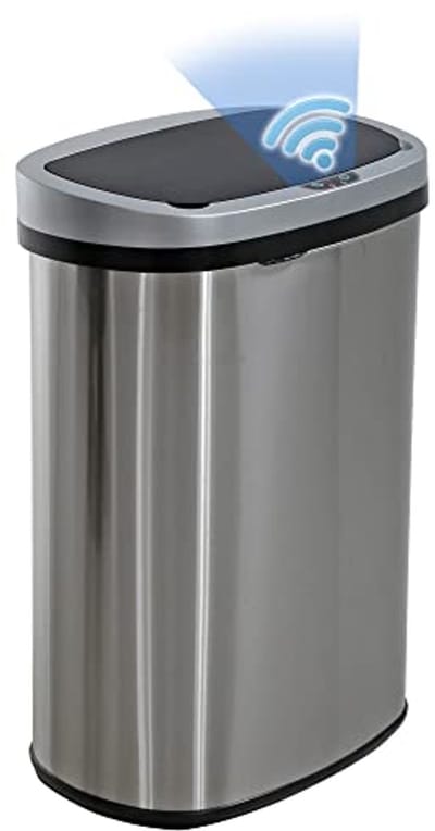 Automatische Vuilnisbak 13 Gallon - Contactloze Afvalbak voor Keuken, Badkamer en Slaapkamer - Vingerafdrukbestendig Roestvrij Staal