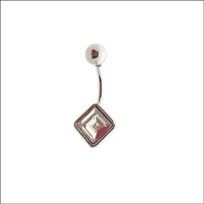Aramat Jewels | Piercings | Elegante Transparante Navelpiercing met Kristal | | | |10mm | Staal | Volwassenen | Verkleurd niet