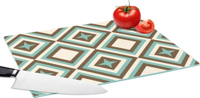Glazen Snijplank - 39x28 - Jaren 50 - Ster - Design - Snijplanken Glas