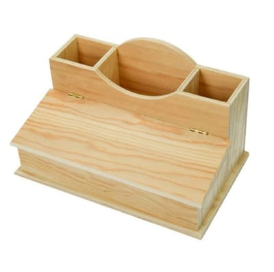 Bureau organiser, pennenbak, 23x14x13cm, onbehandeld hout, EFCO