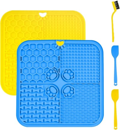 Famanu – Set van 2 likmatten 20x20 cm met zuignappen en spatel, voor traktaties