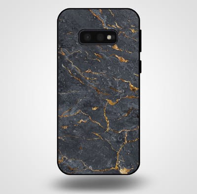 Smartphonica Telefoonhoesje voor Samsung Galaxy S10E met marmer opdruk - TPU backcover case marble design - Goud Grijs geschikt voor Samsung Galaxy S10E