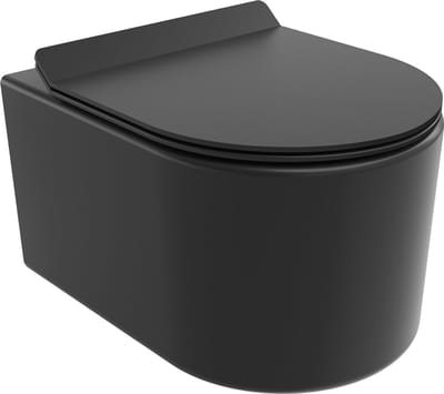 Mexen Sofia wc-kom Rimless met slank, zacht sluitend dek, duroplast, mat zwart - 30540185