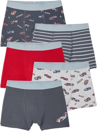Vertbaudet Set van 5 boxershorts auto F1