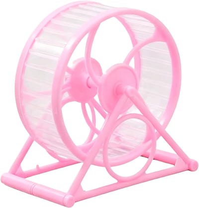 Hamsterloopwiel - Stille hometrainer - Dieren fitness - Ruisloos ontwerp - 15x5x15 cm - Roze