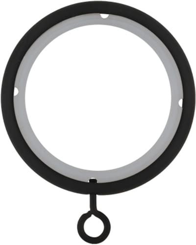 Gordijnringen met kunststof binnenring – Ø35mm – 10 stuks – zwart