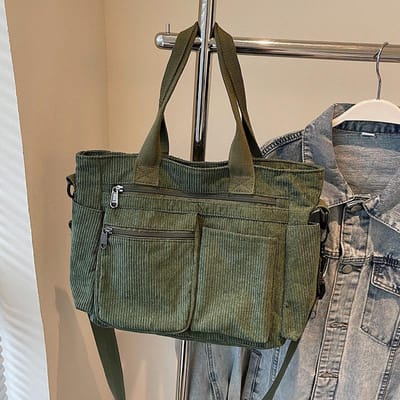 Dames Tote Bag Grote Capaciteit Tote Bag Onderarm Corduroy black