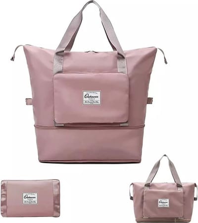 Vivva Opvouwbare Reistas Roze – Grote Capaciteit – Handbagage Carry On – Waterdicht en Lichtgewicht – Ideaal voor Reizen, Sport en Dagelijks Gebruik - BAGPLUS