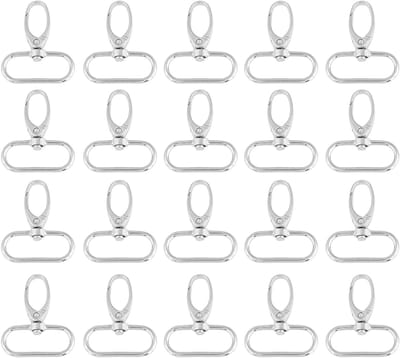 20 Stuks Carabiner Haken van Zinklegering - Draaiklemmen voor Sleutelhangers, Tassen en Sieraden - Sterke en Duurzame Klemmen (32mm)