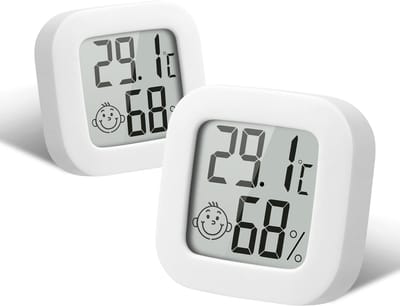 Dailygoody - Indoor Hygrometer en Thermometer - Vochtigheidsmeter - Wit - Geschikt voor Kinderen - Perfect voor Huiskamers - 2-Pack