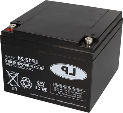 Oplaadbare Batterij - AGM Accu - Noodstroom Voorziening - VdS Gecertificeerd - 12V 24Ah - Zwart