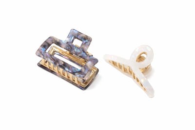Emilie collection - haarklem - mini klein - marmer look - 2 stuks