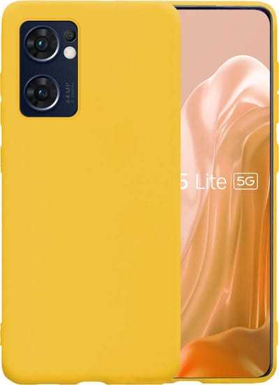 Hoesje - Geschikt voor OPPO Find X5 Lite - Sterk & Shockproof - Hoes Cover - Siliconen Case - Telefoonhoesjes - Geel