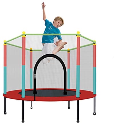 Trampoline voor Kinderen met Veiligheidsbehuizing - 5FT Interactieve Fitness Trampoline en Speelgoed