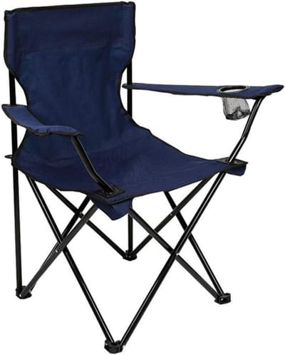 Campingstoel Opvouwbaar - Buitenstoel Klapstoel - Kamperen Vissen - Met Armleuning Net - 150 kg - Zwart