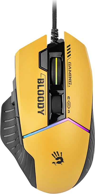 A4Tech Bloody W95 Max Sports - Muis - Optisch - 8 knoppen - Geel