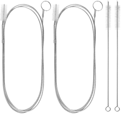 Set van 2 flexibele afvoerborstels, 138 cm, multifunctionele reinigingsborstel, slangborstel, afvoerreiniger, spiraal afvoer, koelkastborstel, lange borstel voor buizen met smal afvoergat