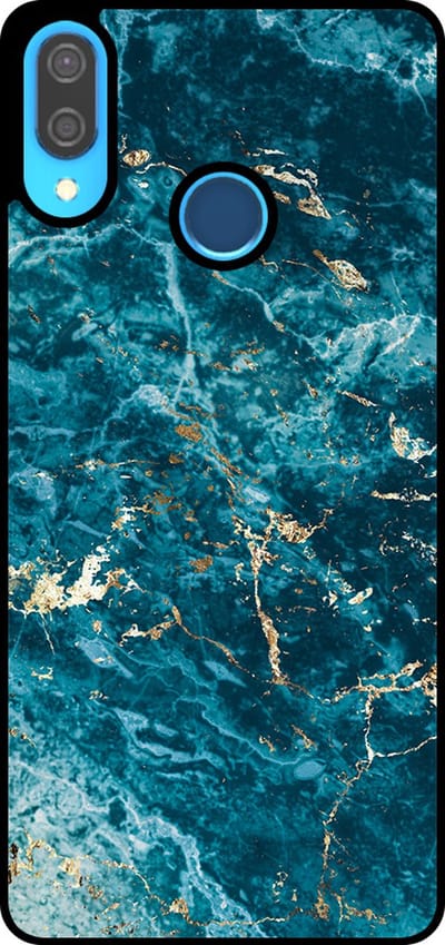 Smartphonica Telefoonhoesje Geschikt voor Huawei P20 Lite / Nova 3E met marmer opdruk - TPU backcover case blue marble design - Blauw geschikt voor Huawei Nova 3E;Huawei P20 Lite (2018)