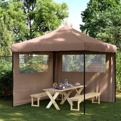 Opvouwbare Partytent - Pop-up Tent - Feestelijke Evenementen - Waterdicht UV-bestendig - 292x292x315 cm - Bruin