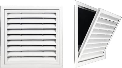 Ventilatierooster Aluminium - Metalen Grillafdekking - Luchtstroom Verbeteren - 45° Schuine Lamellen - 25x25cm - Zilver