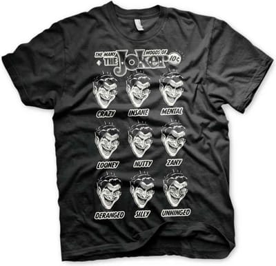 DC Comics Batman Unisex Tshirt -3XL- The Many Moods Of The Joker Zwart