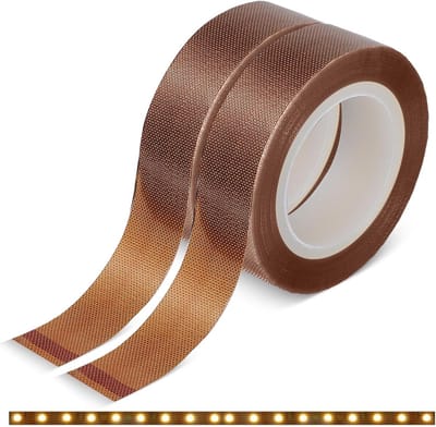 2 rollen Hittebestendige - LED-verduisteringstape - Tape 260°C - Hittebestendige Tape - LED verduisteringsband - voor LED Strip TV achtergrondverlichting keuken slaapkamer decoratie - 15mm x 10m - Bruin