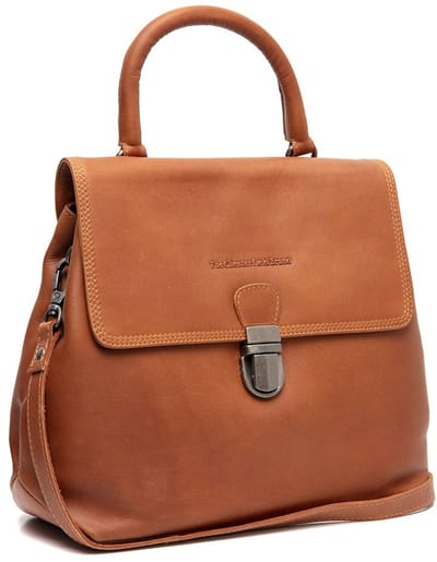 Chesterfield Angera Waxed Pull Up Schoudertas - Cognac