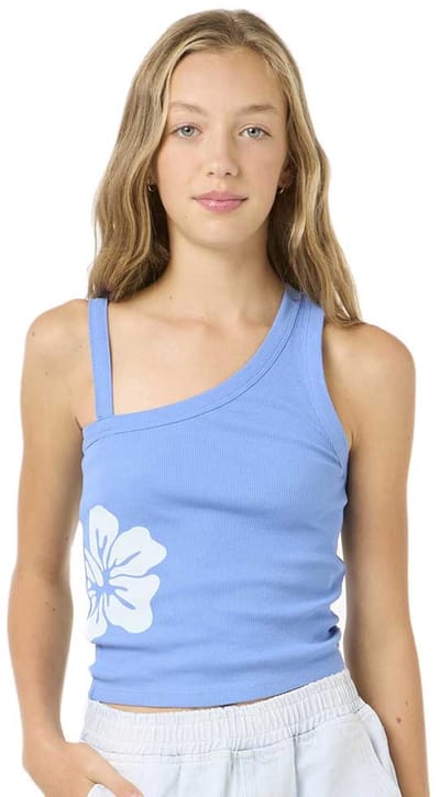 Rip Curl Bliss 1 Shoulder Mouwloos T-shirt Blauw 10 Years Meisjes