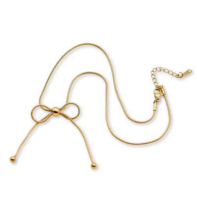 Marama - ketting strikje goud - damesketting - 18K verguld stainless steel - subtiele ketting - strik - ketting met hanger - cadeau dames