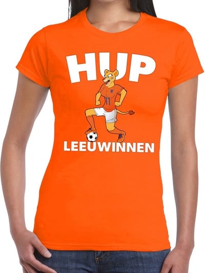 Nederland supporter t-shirt dameselftal Hup Leeuwinnen oranje dames - landen kleding XS