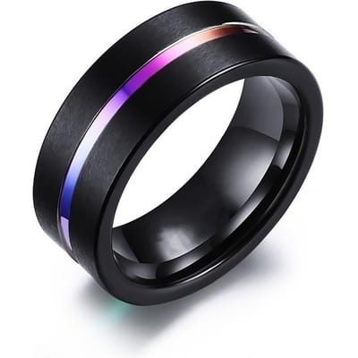 Mode Partnerringen Voor Vrouwen Paarse Strass Zirkonia Ringen Set Eenvoudige Titanium Staal Heren Ring Bruiloft Feest Sieraden Cadeaus 13 black