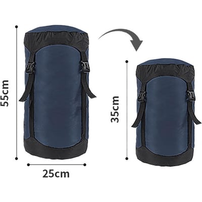 Sac de compression en nylon ultra-léger pour sacs de couchage de camping S M L XL Gain de place Accessoires de randonnée extérieure Utilisation pratique L