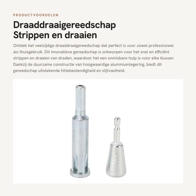 Dailygoods- Draaddraaigereedschap - Elektrische Boor - Automatische/Handmatige Stripper - Verlengadapter - Duurzaam Aluminium - Hittebestendig 40Cr-Staal - Draadstripper