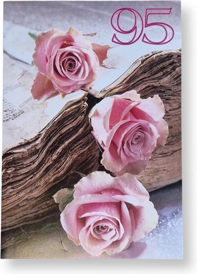 Cards & Crafts 95 Jaar - Leeftijd Verjaardagskaart Wenskaart - 12 x 17 cm - gevouwen kaart Inclusief envelop