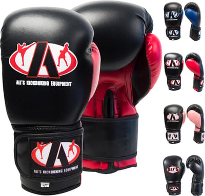 Ali's Fightgear BT GO - Premium Bokshandschoenen Zwart/Rood 18 oz XL - Perfect voor Boksen, Kickboksen & Thaiboksen - bokshandschoenen kinderen - bokshandschoenen heren - bokshandschoenen dames - kickboks handschoenen - bokshandschoenen 12 oz