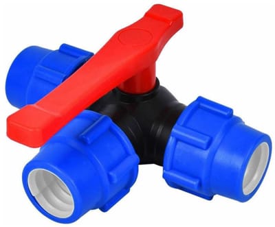 Kogelafsluiter 3-Weg 25mm – Snelkoppeling PVC/PE – T-Stuk Kraan met Schakelaar