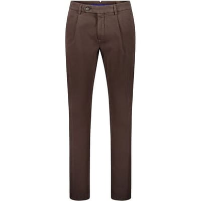 Gardeur Broek Tolino King Twill Soft Cashmere Touch Dark Brown / male