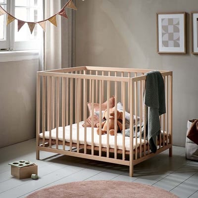 Petite Amélie Baby box Nois – 95x75 cm – Naturel – 4 wielen met rem – In 3 hoogtes verstelbaar
