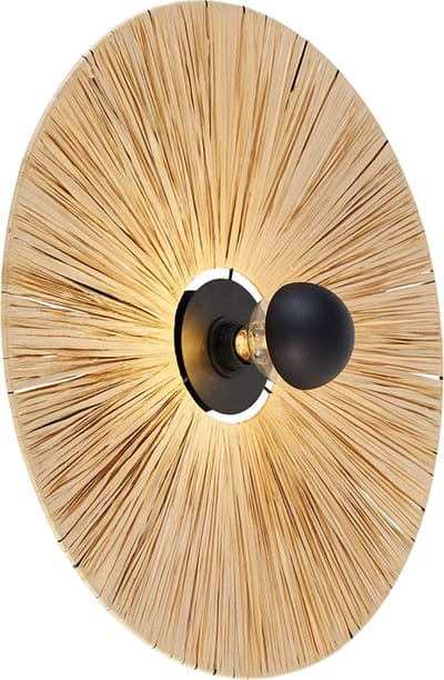 QAZQA leia - Landelijke Plafondlamp voor binnen - 1 lichts - Ø 60 cm - Naturel - Woonkamer | Slaapkamer | Keuken
